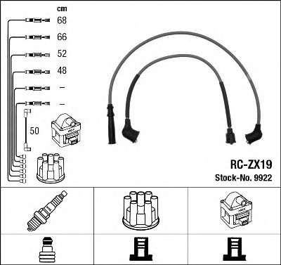 комплект запалителеи кабели NGK