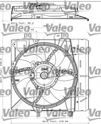 вентилатор, охлаждане на двигателя VALEO