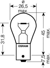 крушка с нагреваема жичка, мигачи; крушка с нагреваема жичка, стоп светлини; крушка с нагреваема жичка, задни светлини за мъгла; крушка с нагреваема жичка, светлини за движение назад; крушка с нагреваема жичка, задни светлини; крушка с нагреваема жичка, мигачи; крушка с нагреваема жичка, стоп светли OSRAM