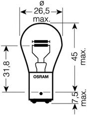 крушка с нагреваема жичка, мигачи; крушка с нагреваема жичка, стоп светлини/габарити; крушка с нагреваема жичка, стоп светлини; крушка с нагреваема жичка, задни светлини за мъгла; крушка с нагреваема жичка, светлини за движение назад; крушка с нагреваема жичка, задни светлини; крушка с нагреваема жи OSRAM