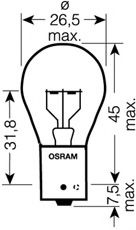крушка с нагреваема жичка, мигачи; крушка с нагреваема жичка, стоп светлини; крушка с нагреваема жичка, задни светлини за мъгла; крушка с нагреваема жичка, светлини за движение назад; крушка с нагреваема жичка, задни светлини; крушка с нагреваема жичка, мигачи; крушка с нагреваема жичка, стоп светли OSRAM