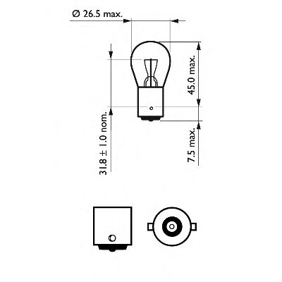 крушка с нагреваема жичка, мигачи; крушка с нагреваема жичка, главни фарове; крушка с нагреваема жичка, стоп светлини/габарити; крушка с нагреваема жичка, стоп светлини; крушка с нагреваема жичка, светлини на рег. номер; крушка с нагреваема жичка, задни светлини за мъгла; крушка с нагреваема жичка,  PHILIPS