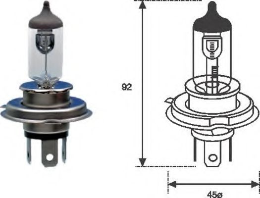 H4 12 Лампа розжарювання (H4 12V 60/55W)